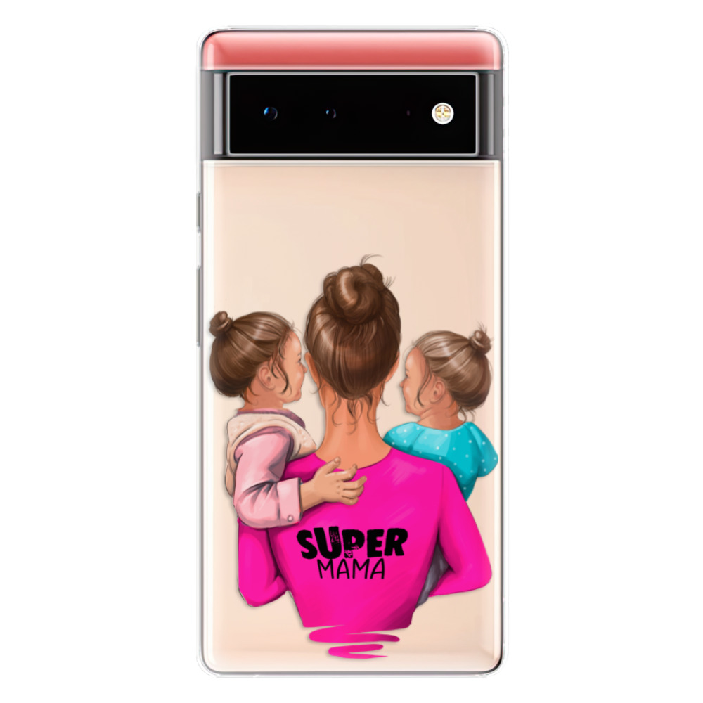 Odolné silikónové puzdro iSaprio - Super Mama - Two Girls - Google Pixel 6 5G
