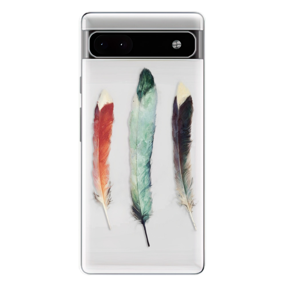 Odolné silikónové puzdro iSaprio - Three Feathers - Google Pixel 6a 5G