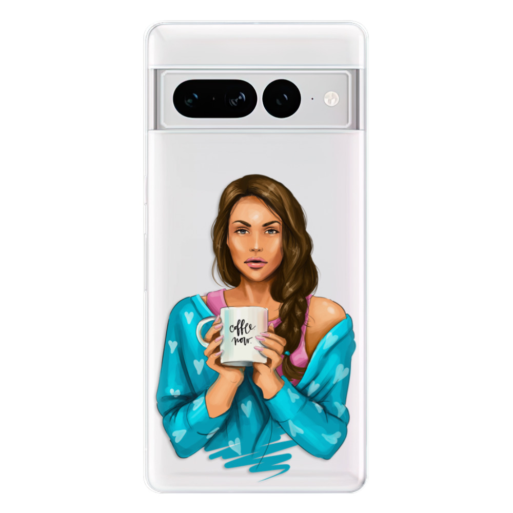 Odolné silikónové puzdro iSaprio - Coffe Now - Brunette - Google Pixel 7 Pro 5G