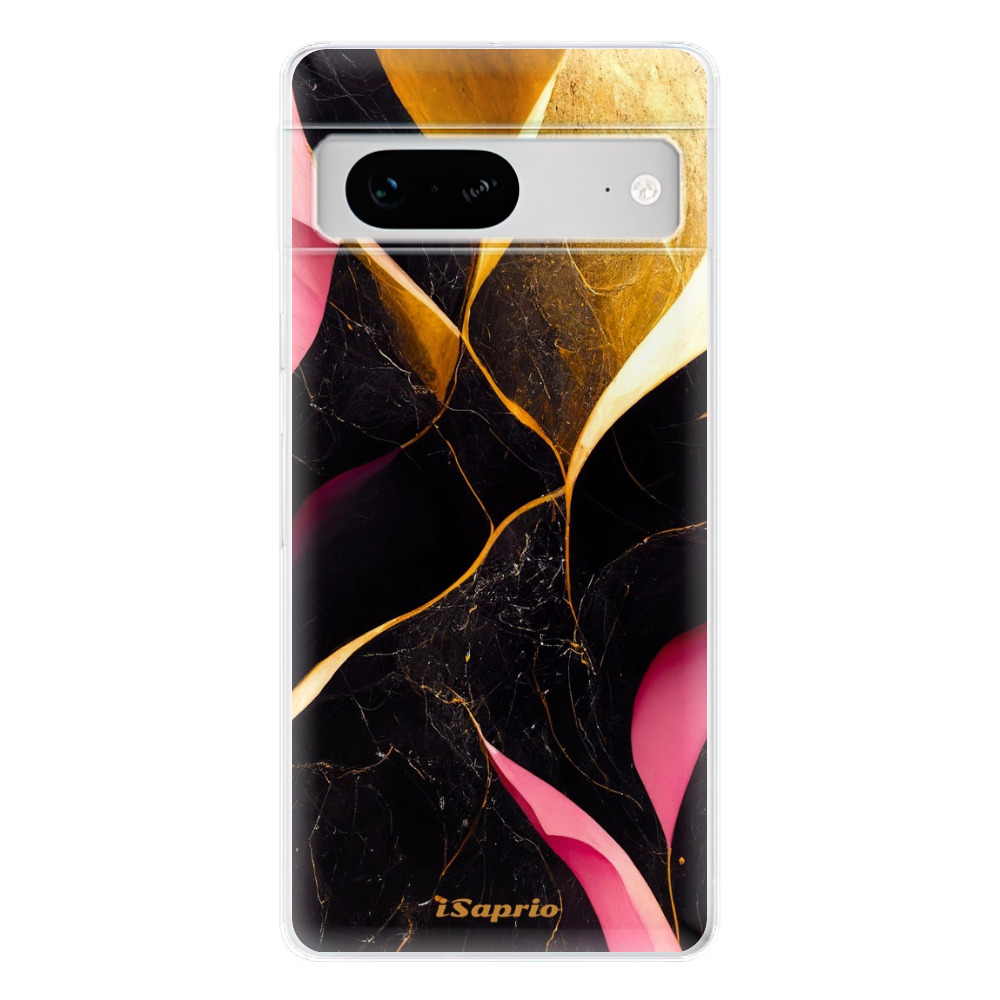 Odolné silikónové puzdro iSaprio - Gold Pink Marble - Google Pixel 7 5G