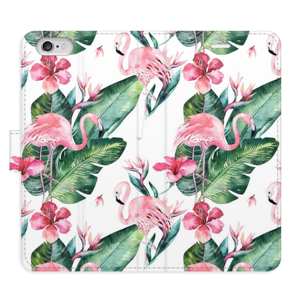 Flipové puzdro iSaprio - Flamingos Pattern - iPhone 6/6S