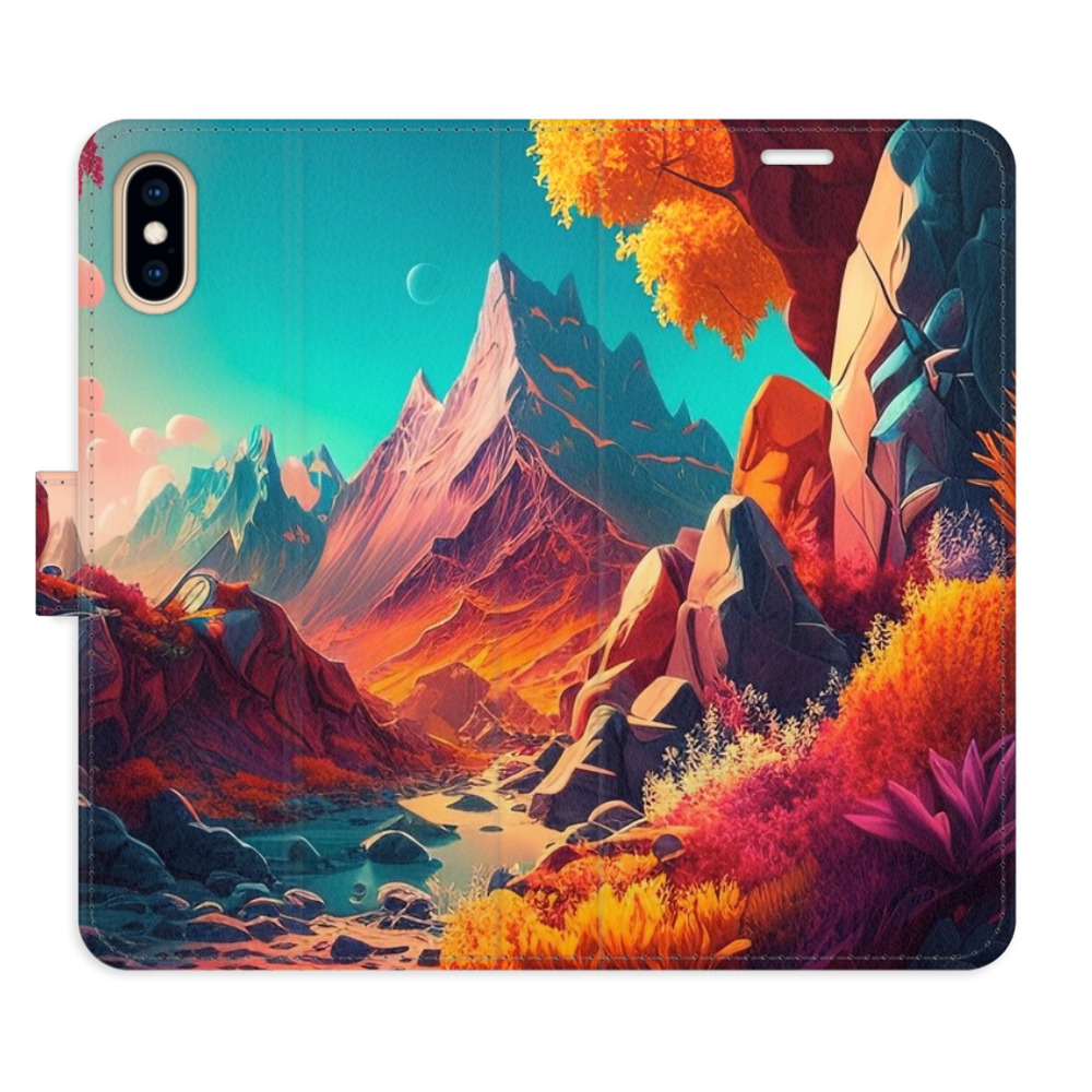 Flipové puzdro iSaprio - Colorful Mountains - iPhone X/XS
