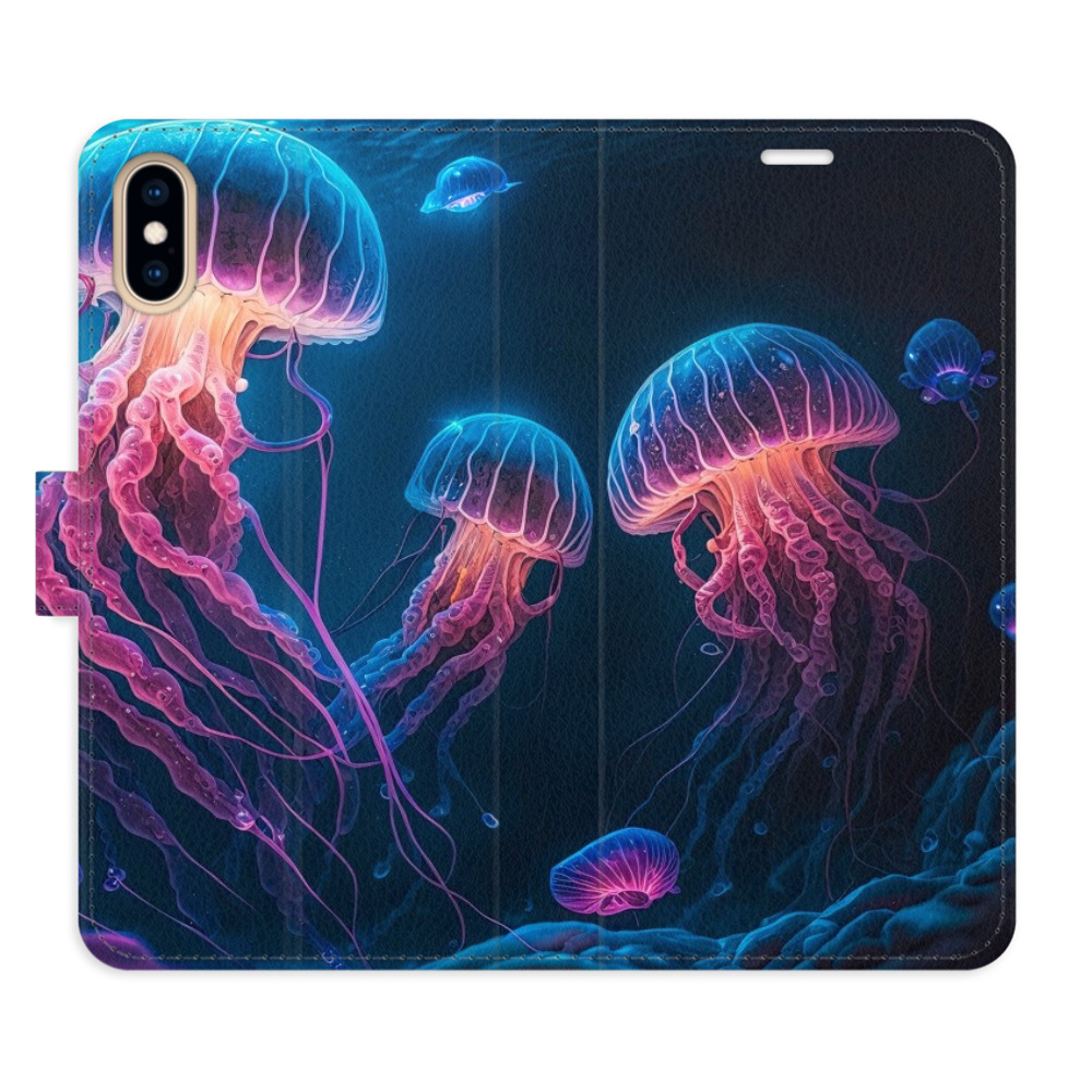 Flipové puzdro iSaprio - Jellyfish - iPhone X/XS