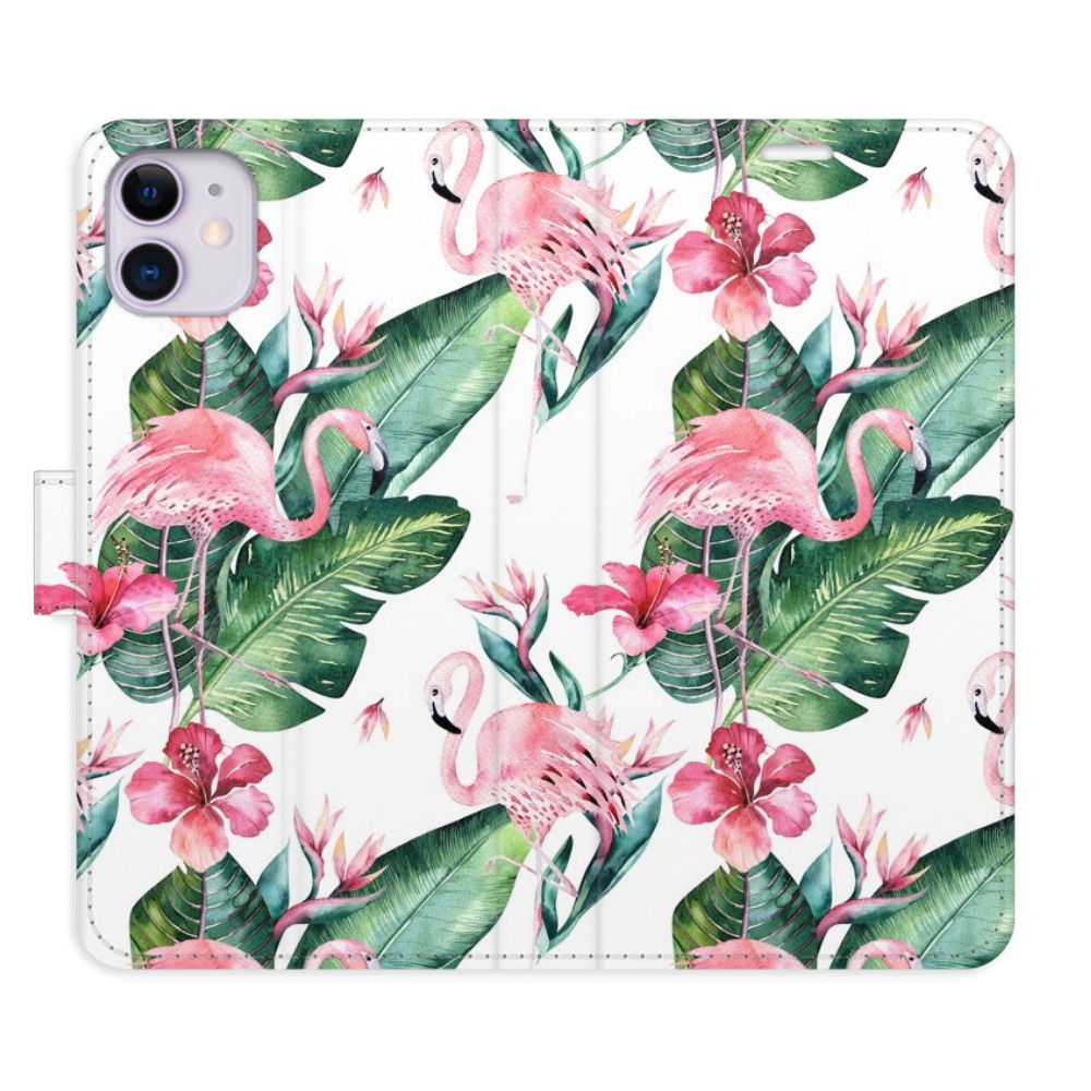 Flipové puzdro iSaprio - Flamingos Pattern - iPhone 11