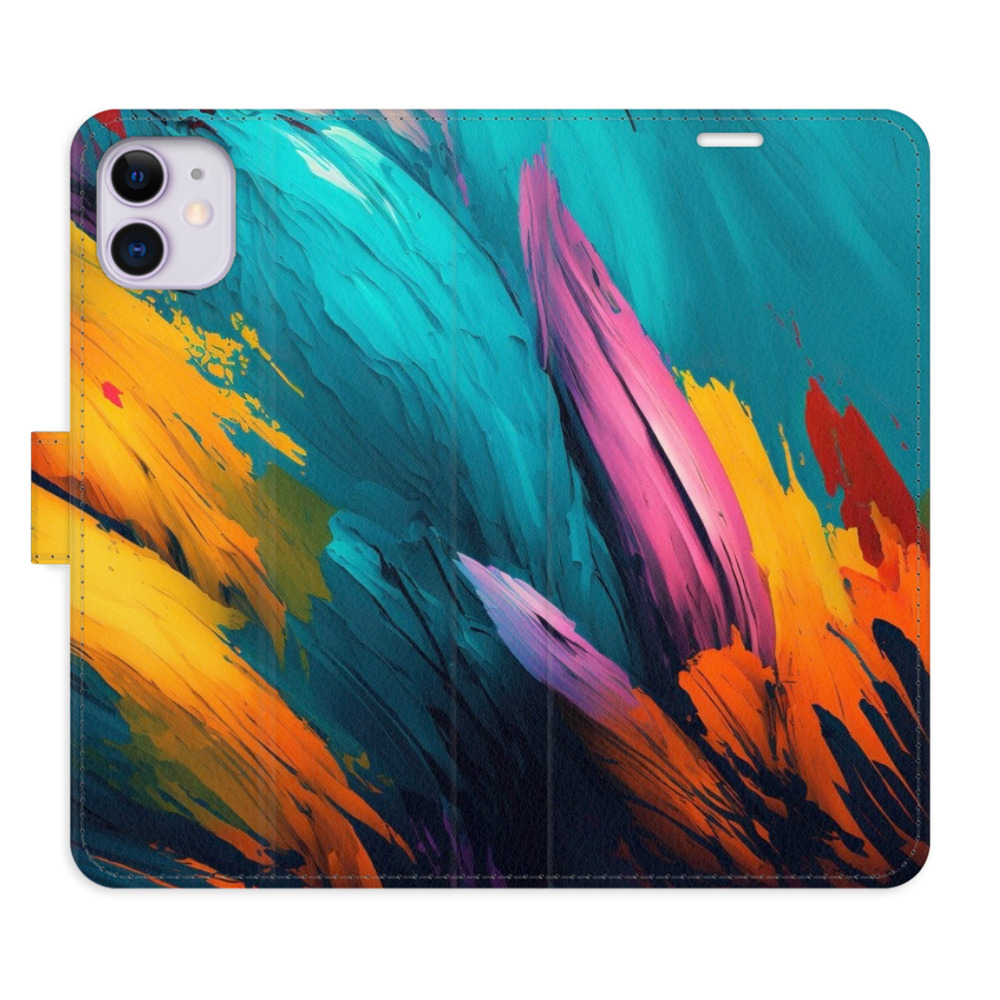 Flipové puzdro iSaprio - Orange Paint 02 - iPhone 11