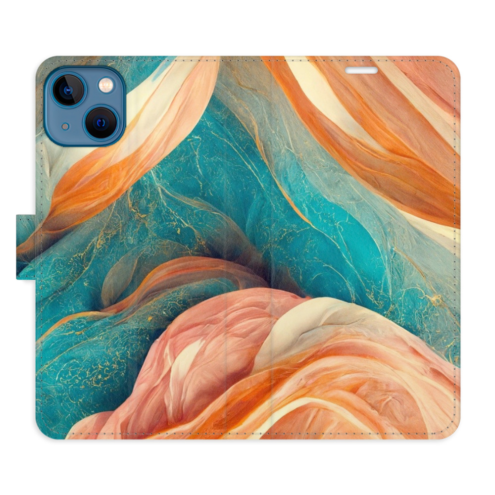 Flipové puzdro iSaprio - Blue and Orange - iPhone 13