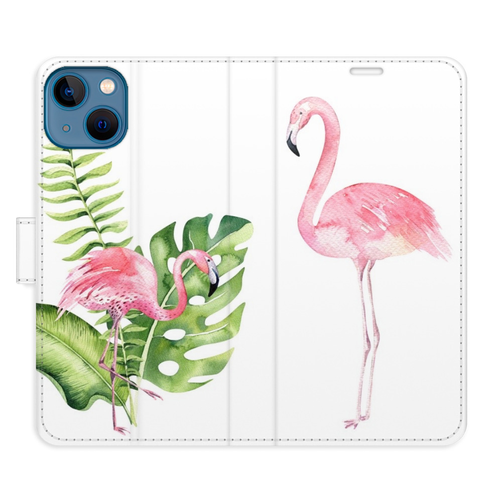 Flipové puzdro iSaprio - Flamingos - iPhone 13