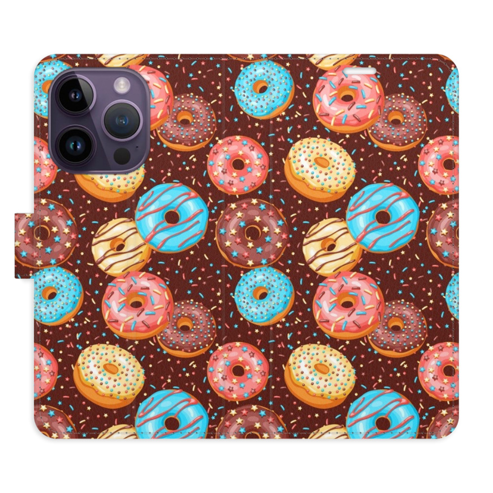 Flipové puzdro iSaprio - Donuts Pattern - iPhone 14 Pro