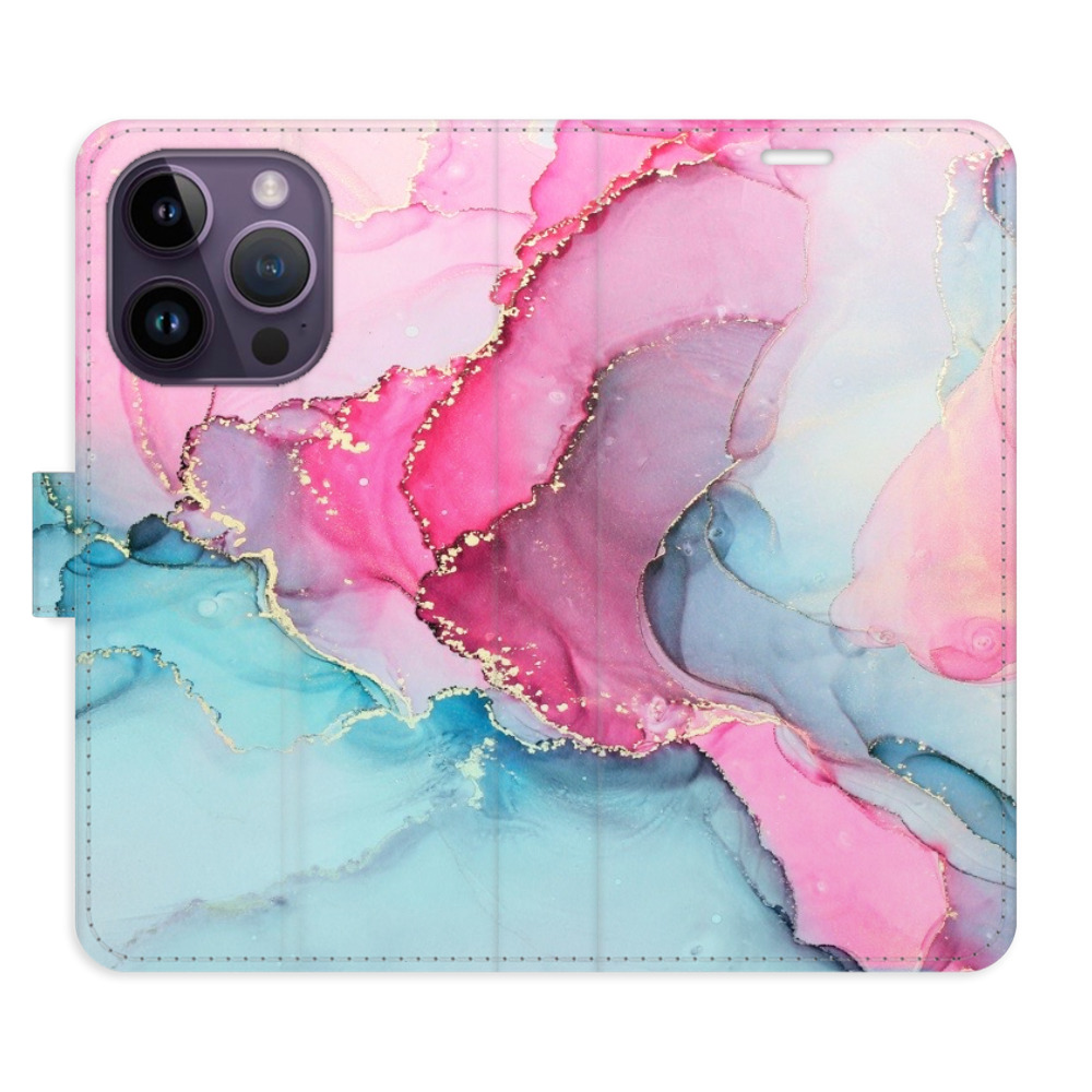 Flipové puzdro iSaprio - PinkBlue Marble - iPhone 14 Pro