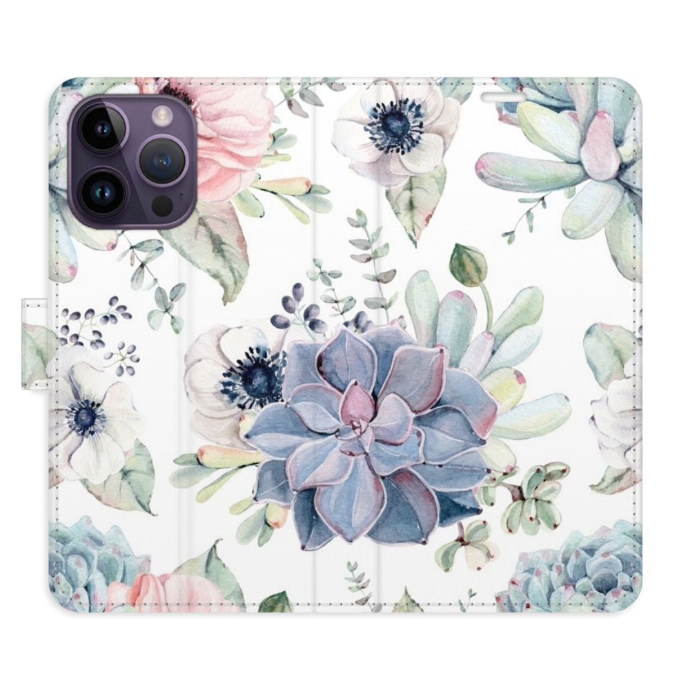 Flipové puzdro iSaprio - Succulents - iPhone 14 Pro Max