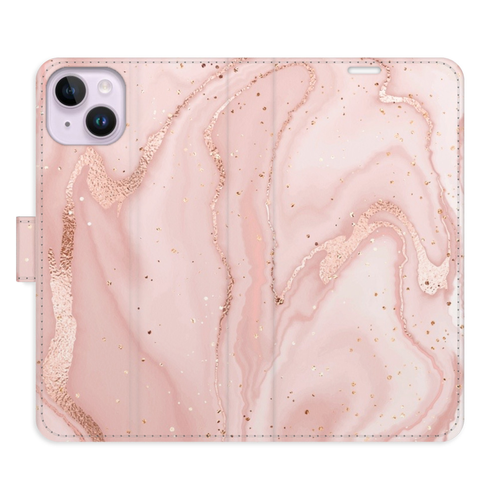 Flipové puzdro iSaprio - RoseGold Marble - iPhone 14 Plus