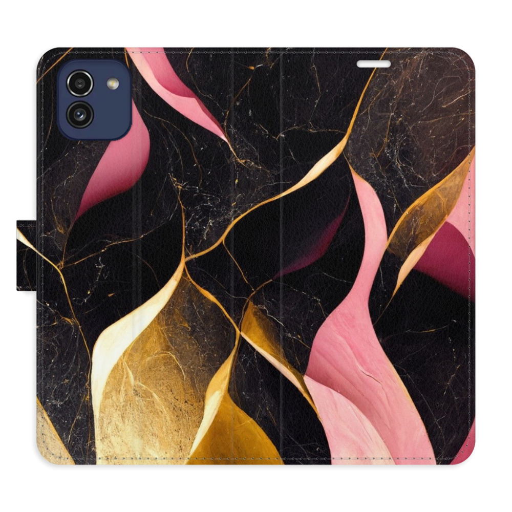 Flipové puzdro iSaprio - Gold Pink Marble 02 - Samsung Galaxy A03