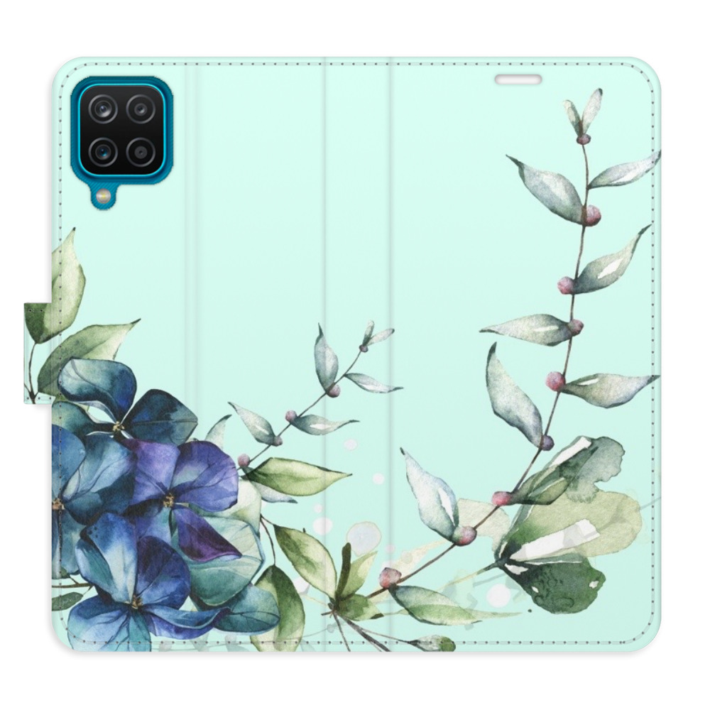 Flipové puzdro iSaprio - Blue Flowers - Samsung Galaxy A12