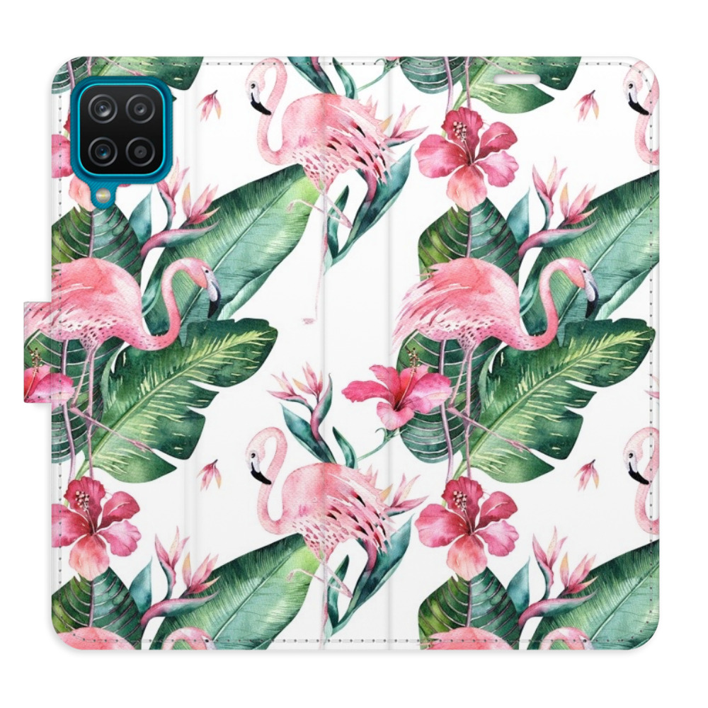 Flipové puzdro iSaprio - Flamingos Pattern - Samsung Galaxy A12