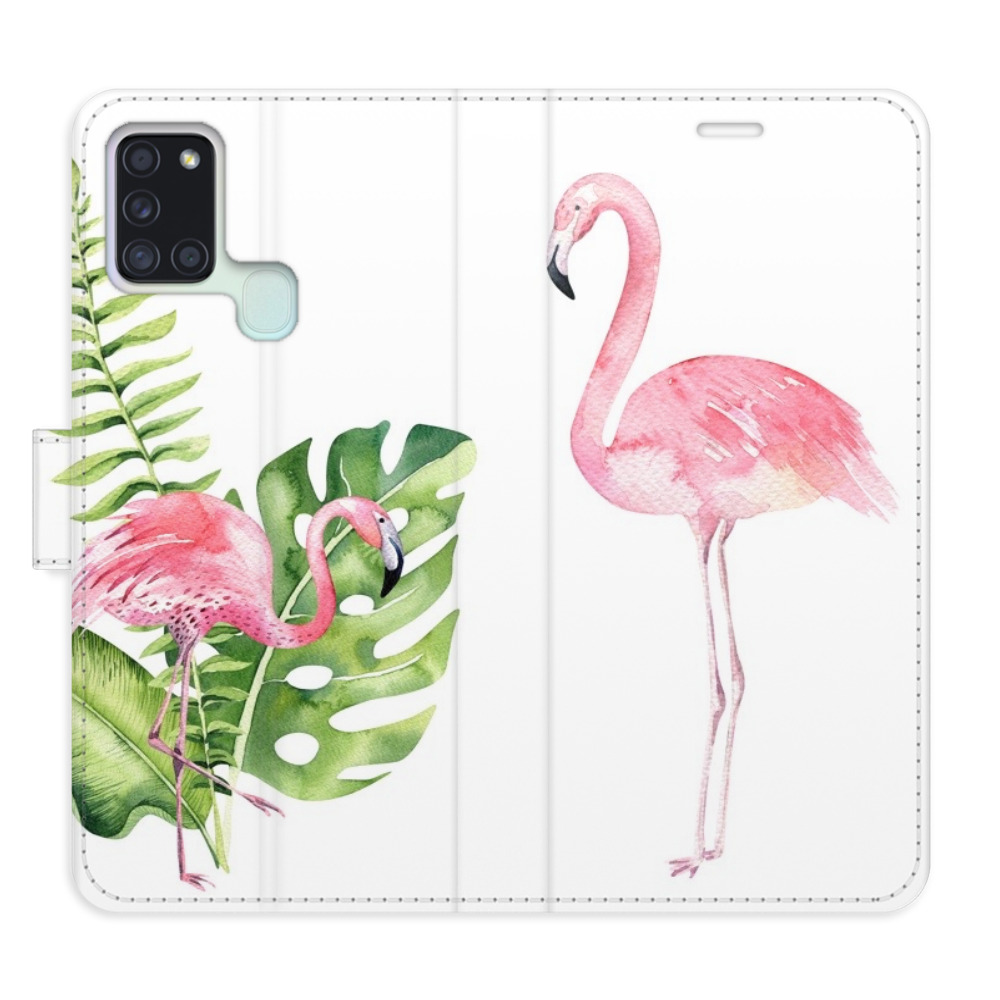 E-shop Flipové puzdro iSaprio - Flamingos - Samsung Galaxy A21s