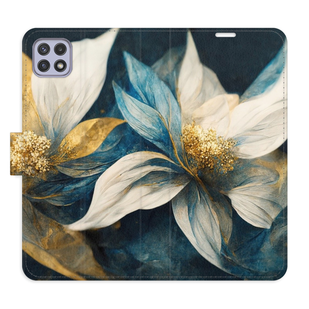 Flipové puzdro iSaprio - Gold Flowers - Samsung Galaxy A22 5G
