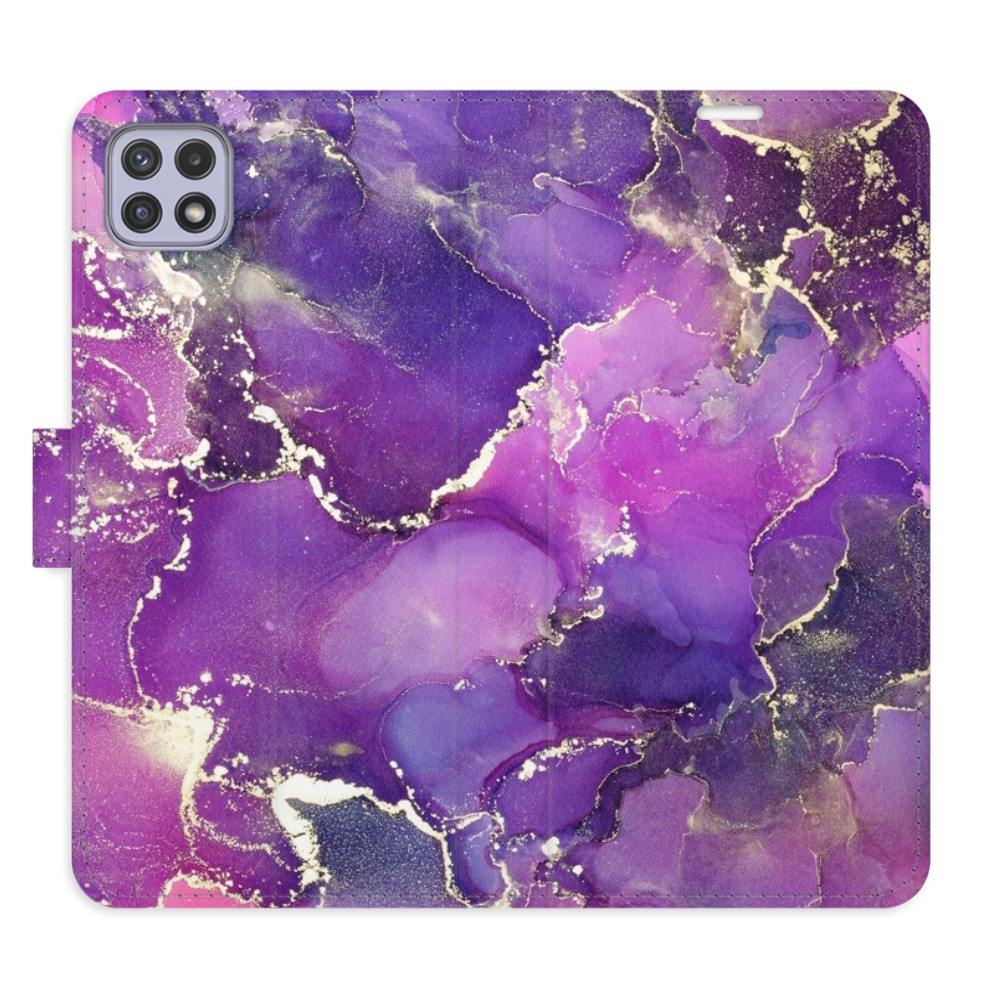Flipové puzdro iSaprio - Purple Marble - Samsung Galaxy A22 5G