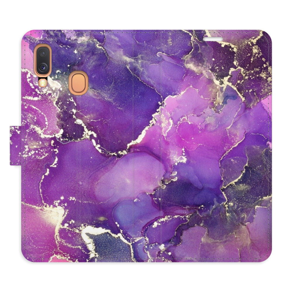 Flipové puzdro iSaprio - Purple Marble - Samsung Galaxy A40