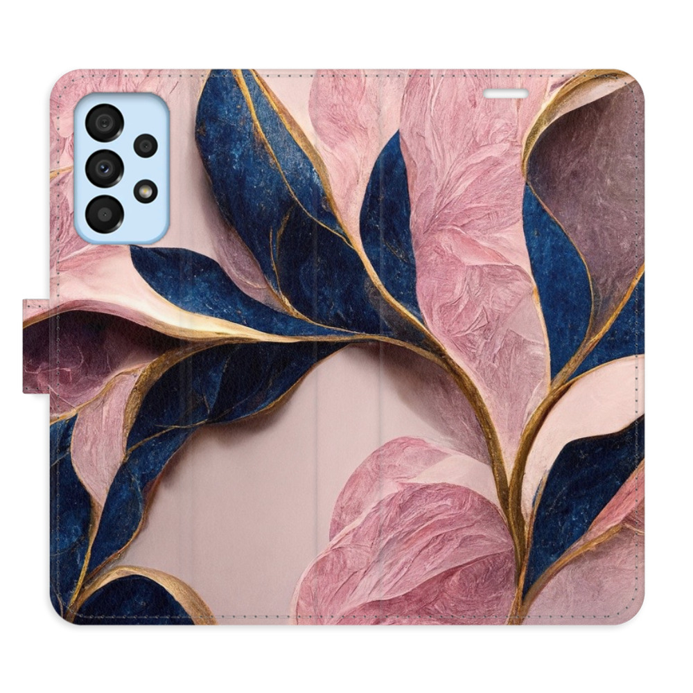 Flipové puzdro iSaprio - Pink Leaves - Samsung Galaxy A33 5G