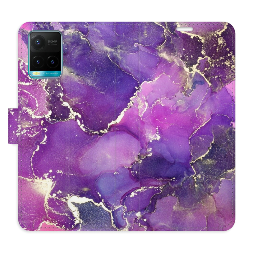 Flipové puzdro iSaprio - Purple Marble - Vivo Y21 / Y21s / Y33s