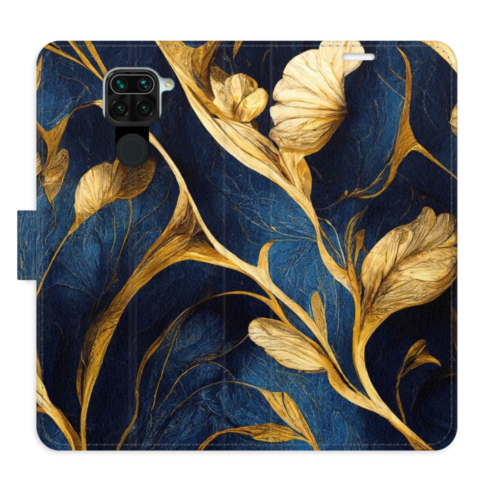 Flipové puzdro iSaprio - GoldBlue - Xiaomi Redmi Note 9