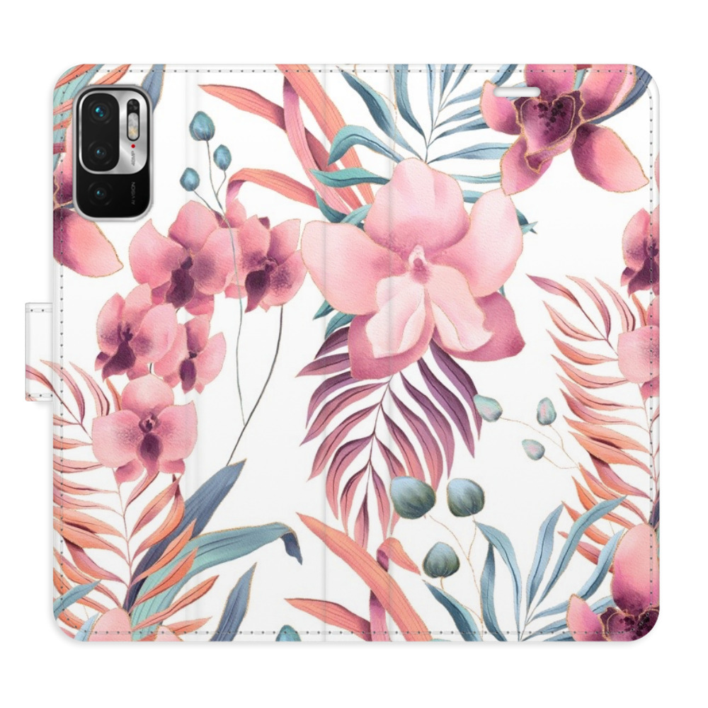 Flipové puzdro iSaprio - Pink Flowers 02 - Xiaomi Redmi Note 10 5G