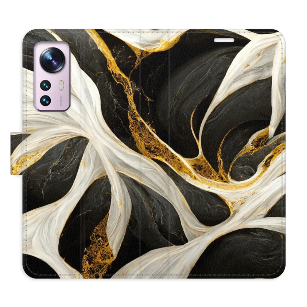 Flipové puzdro iSaprio - BlackGold Marble - Xiaomi 12 / 12X