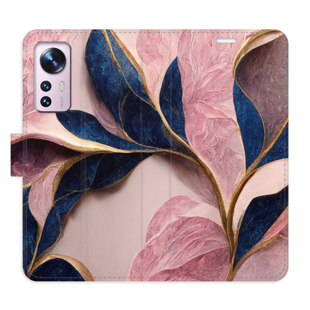 Flipové puzdro iSaprio - Pink Leaves - Xiaomi 12 / 12X