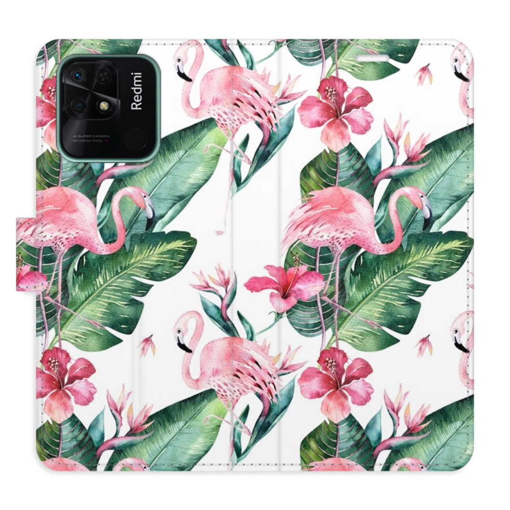 Flipové puzdro iSaprio - Flamingos Pattern - Xiaomi Redmi 10C