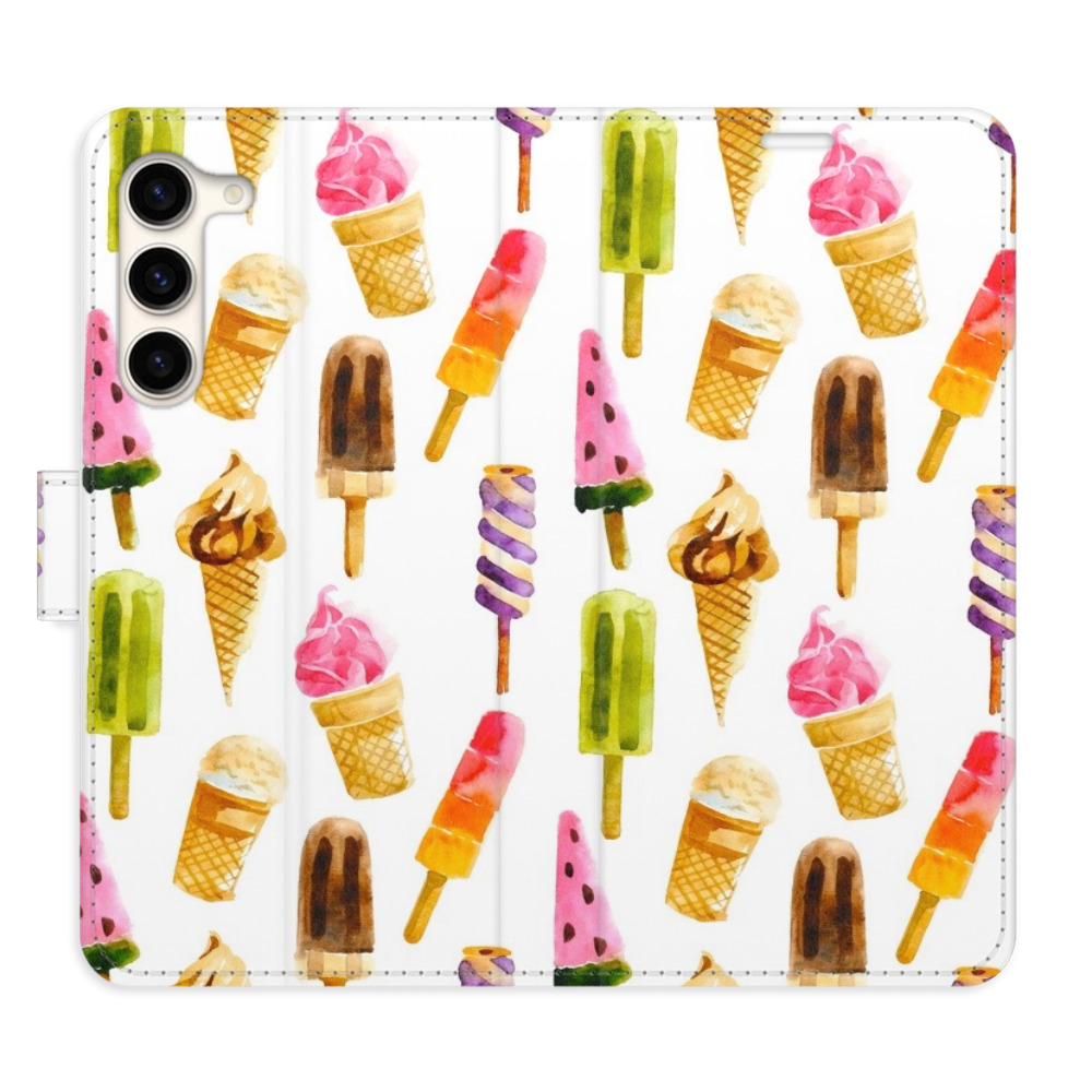 Flipové puzdro iSaprio - Ice Cream Pattern - Samsung Galaxy S23+ 5G