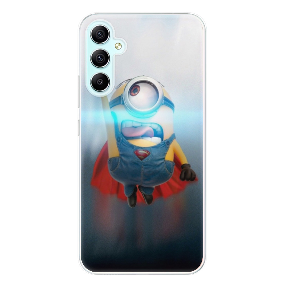 Odolné silikónové puzdro iSaprio - Mimons Superman 02 - Samsung Galaxy A34 5G