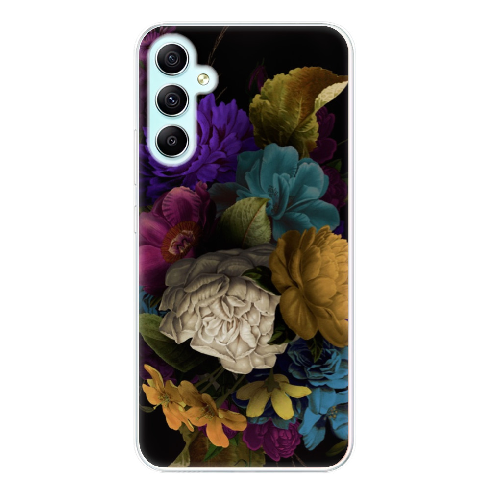 Odolné silikónové puzdro iSaprio - Dark Flowers - Samsung Galaxy A34 5G