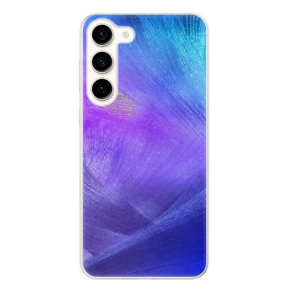 Odolné silikónové puzdro iSaprio - Purple Feathers - Samsung Galaxy S23+ 5G
