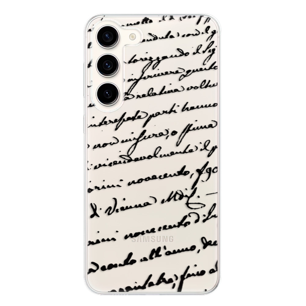 Odolné silikónové puzdro iSaprio - Handwriting 01 - black - Samsung Galaxy S23+ 5G