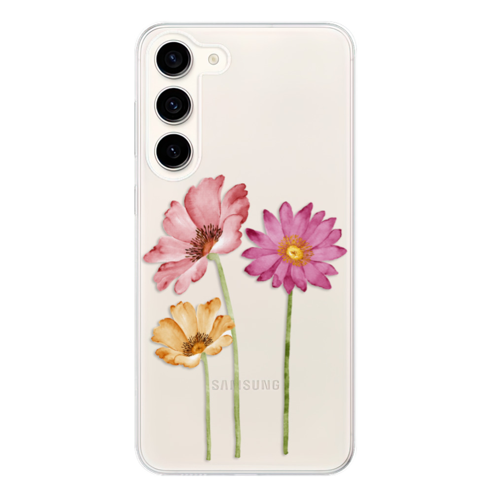 Odolné silikónové puzdro iSaprio - Three Flowers - Samsung Galaxy S23+ 5G