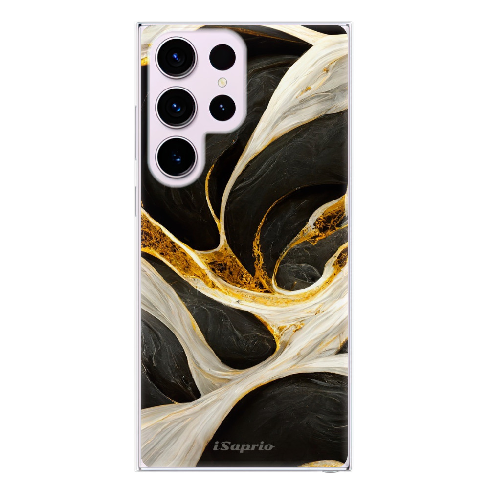 Odolné silikónové puzdro iSaprio - Black and Gold - Samsung Galaxy S23 Ultra