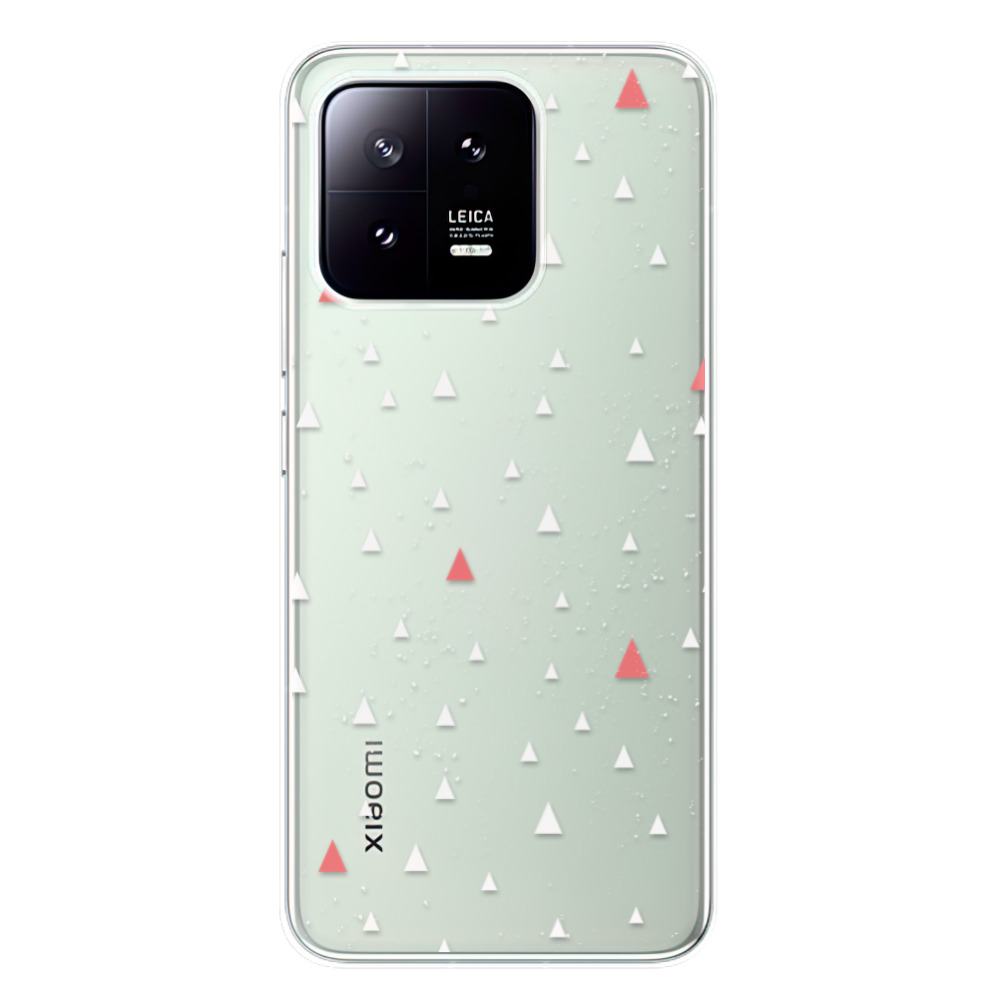 Odolné silikónové puzdro iSaprio - Abstract Triangles 02 - white - Xiaomi 13