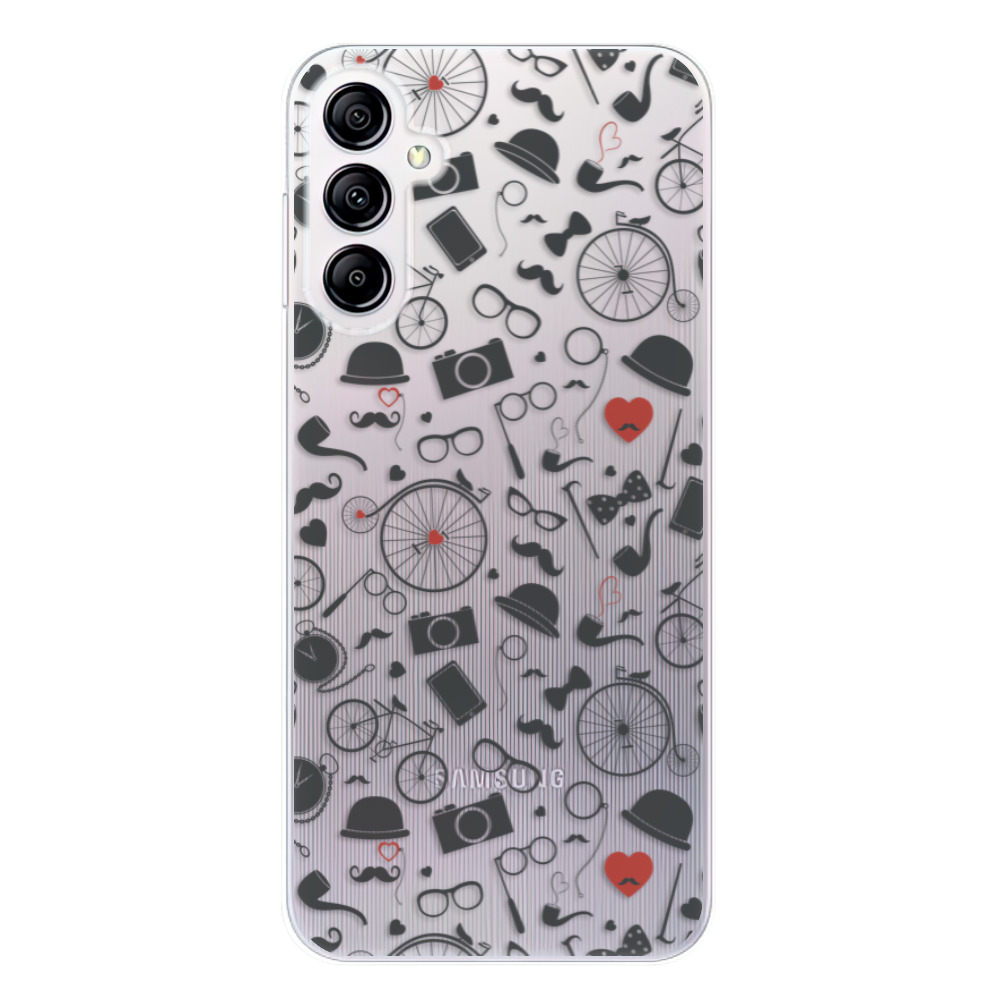 Odolné silikónové puzdro iSaprio - Vintage Pattern 01 - black - Samsung Galaxy A14 / A14 5G