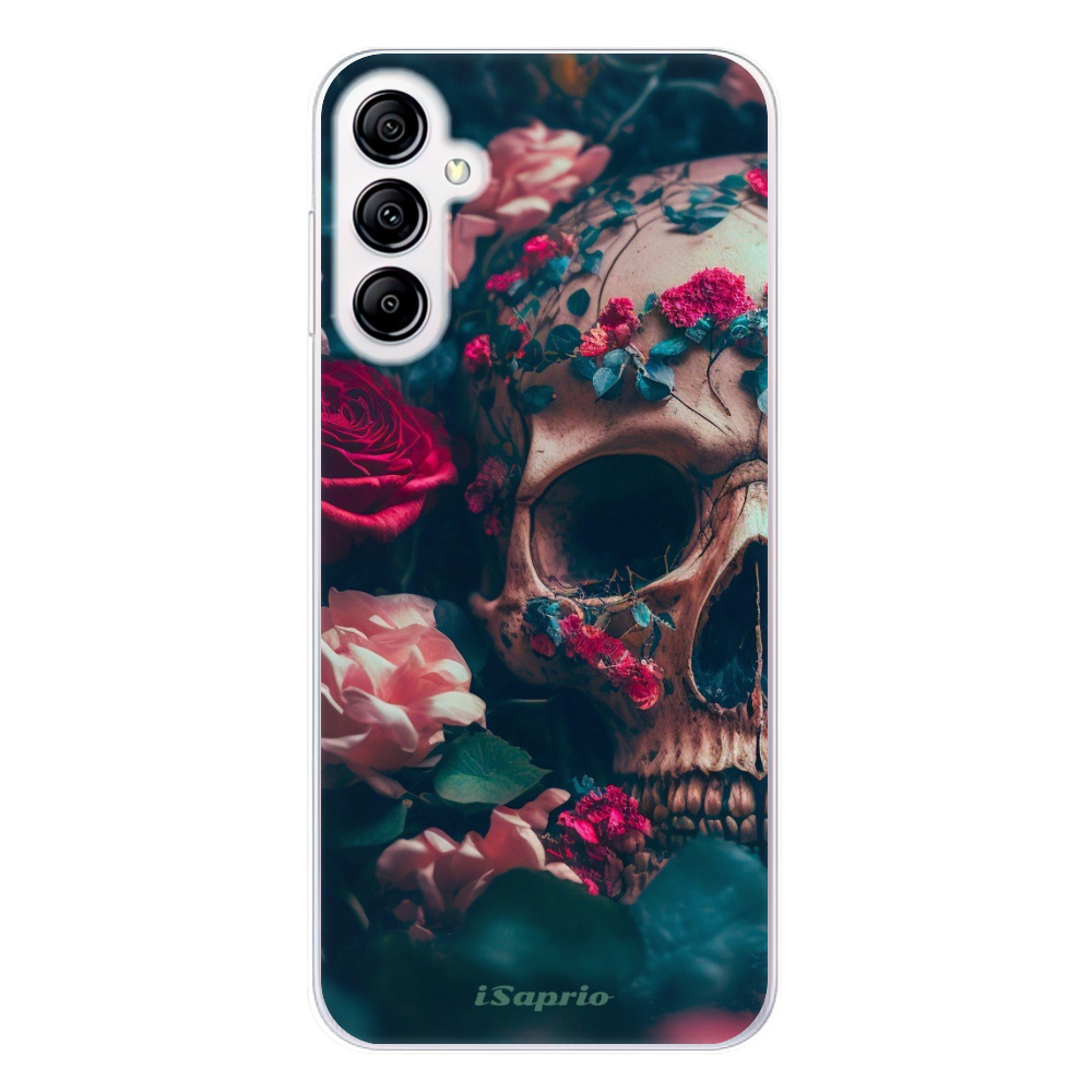 Odolné silikónové puzdro iSaprio - Skull in Roses - Samsung Galaxy A14 / A14 5G