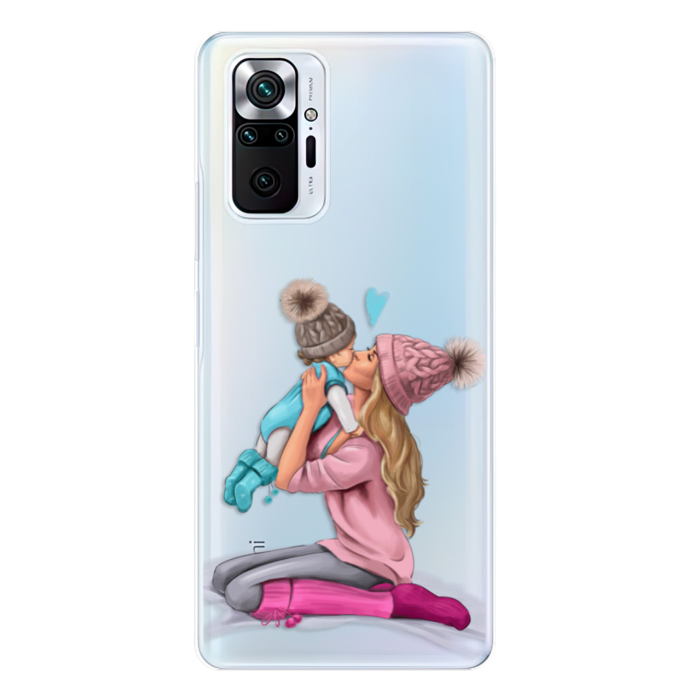 Odolné silikónové puzdro iSaprio - Kissing Mom - Blond and Boy - Xiaomi Redmi Note 10 Pro