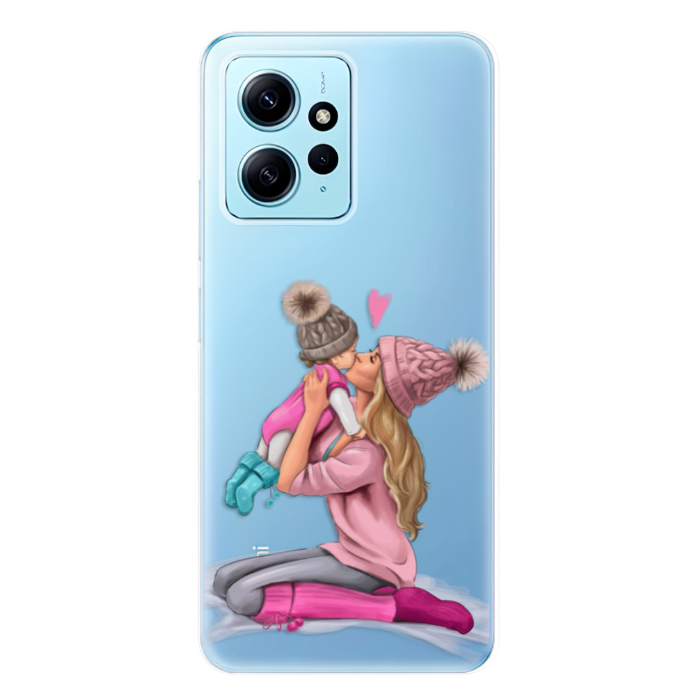 Odolné silikónové puzdro iSaprio - Kissing Mom - Blond and Girl - Xiaomi Redmi Note 12 5G