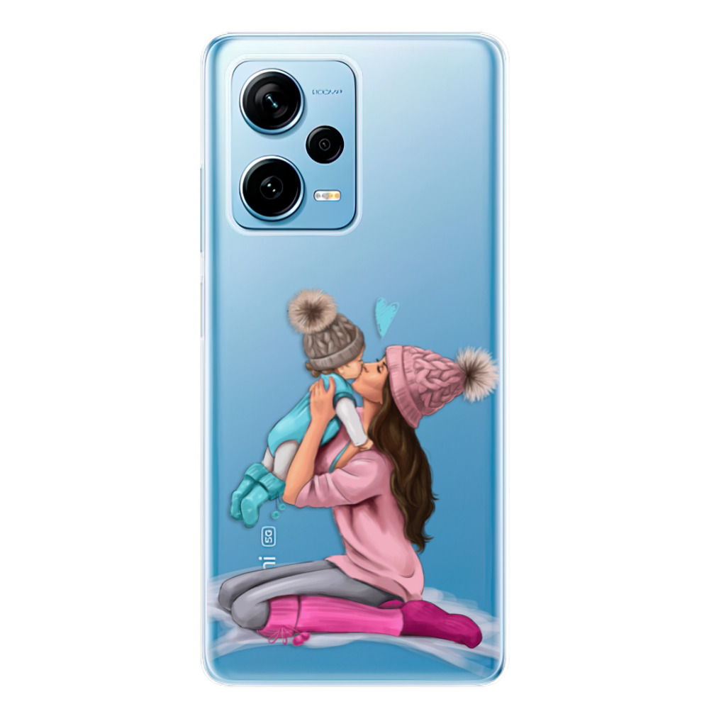 Odolné silikónové puzdro iSaprio - Kissing Mom - Brunette and Boy - Xiaomi Redmi Note 12 Pro 5G / Poco X5 Pro 5G