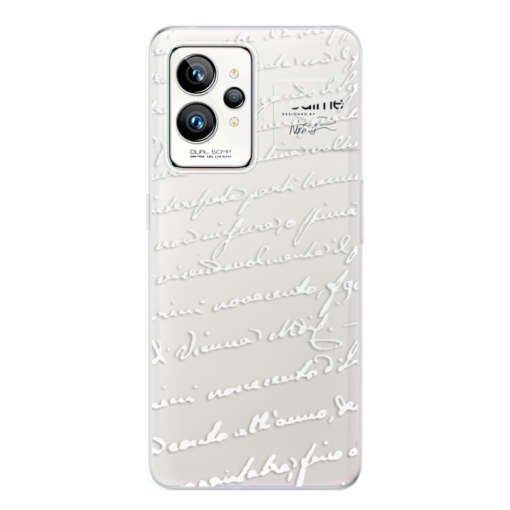 Odolné silikónové puzdro iSaprio - Handwriting 01 - white - Realme GT 2 Pro