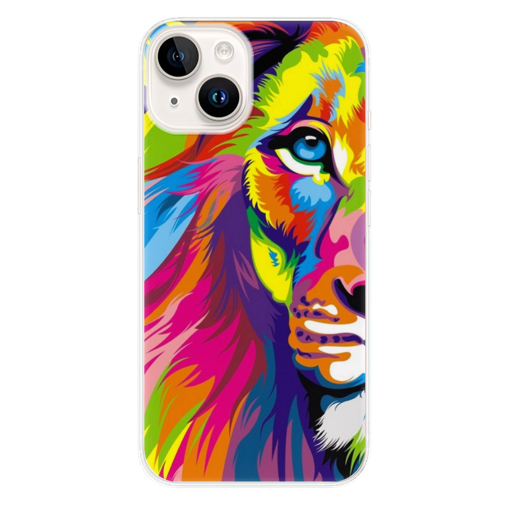 Odolné silikónové puzdro iSaprio - Rainbow Lion - iPhone 15