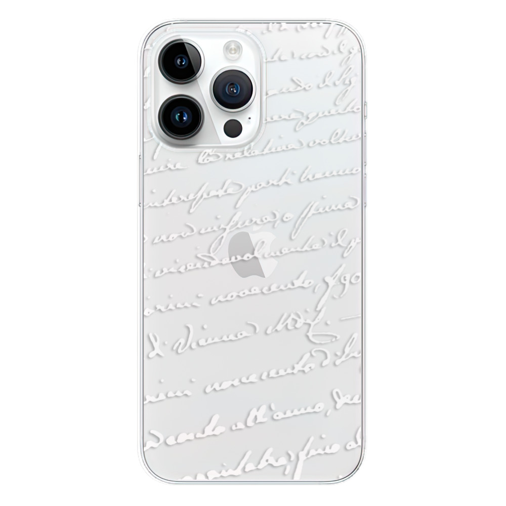 Odolné silikónové puzdro iSaprio - Handwriting 01 - white - iPhone 15 Pro Max