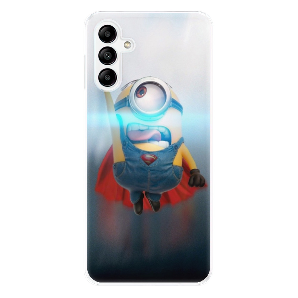 Odolné silikónové puzdro iSaprio - Mimons Superman 02 - Samsung Galaxy A04s