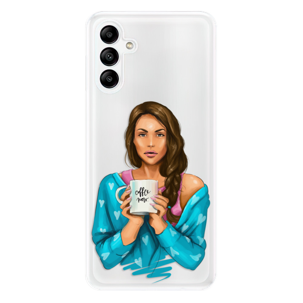 Odolné silikónové puzdro iSaprio - Coffe Now - Brunette - Samsung Galaxy A04s