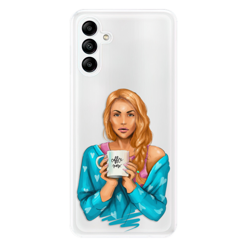 Odolné silikónové puzdro iSaprio - Coffe Now - Redhead - Samsung Galaxy A04s