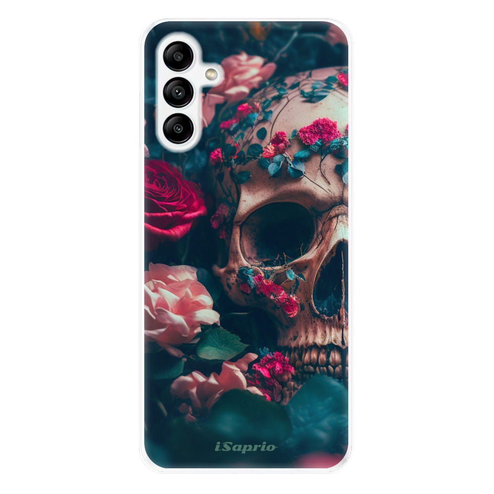 Odolné silikónové puzdro iSaprio - Skull in Roses - Samsung Galaxy A04s