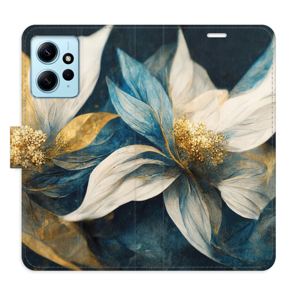 Flipové puzdro iSaprio - Gold Flowers - Xiaomi Redmi Note 12 5G